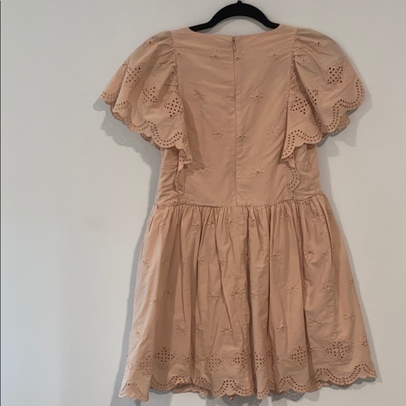 Loft Embroidered Eyelet Mini Dress in dusty pink - Picture 9 of 10